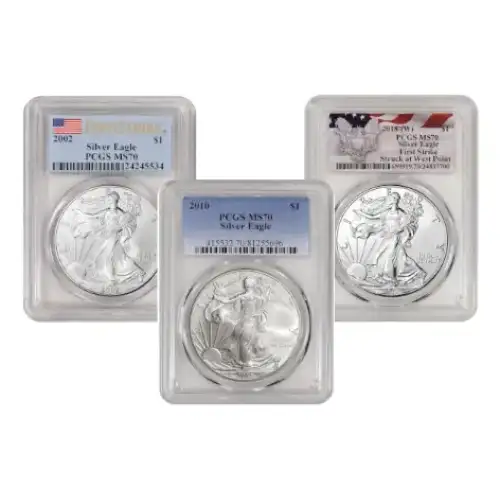 1 oz Silver Eagle PCGS MS-70 (Year Varies)
