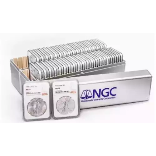1986-2025 1 OZ AMERICAN SILVER EAGLE SET OF 41 COINS NGC MS69