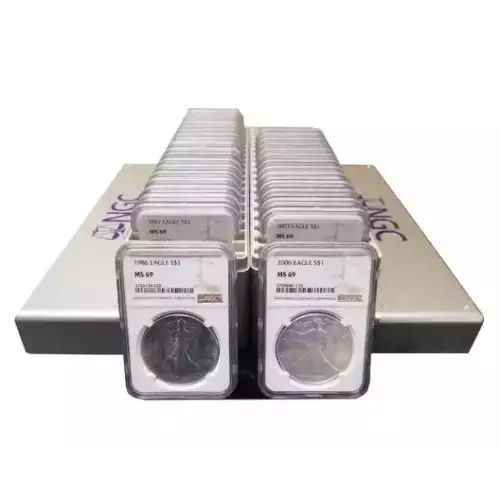 1986-2025 1 OZ AMERICAN SILVER EAGLE SET OF 41 COINS NGC MS69 (4)