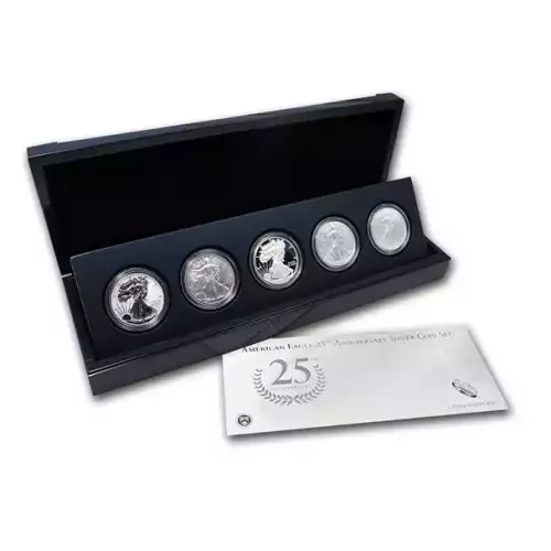 2011 American Silver Eagle 5-Coin 25th Anniversary Set w/ Box & COA (2)